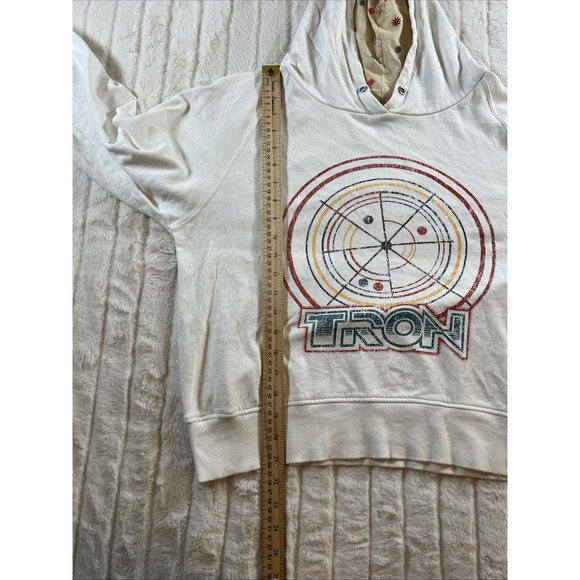 Disney Parks Tron Lightcycle Run white retro style Cropped hoodie SZ S No Stains - Picture 5 of 6